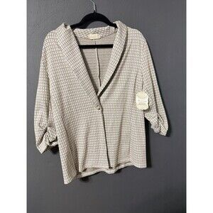 Altar’d State Women’s Career Blazer Brown Light Blue Size L Casual